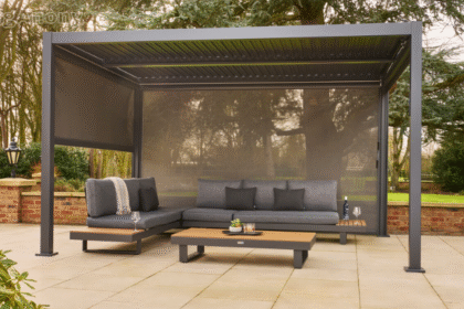 Gazebo with built-in lighting